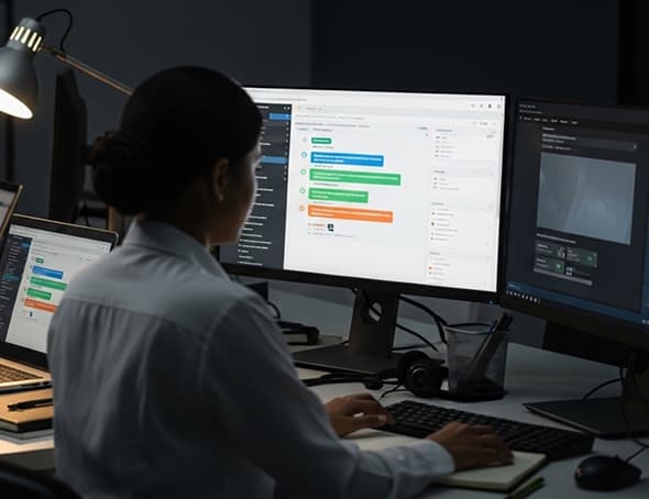 Professional providing remote back-office support