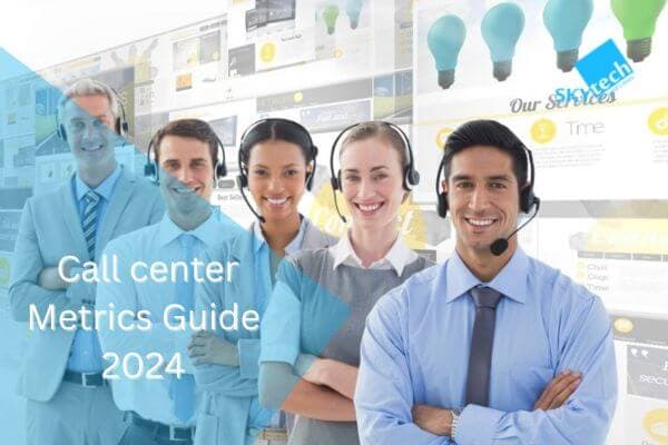 call center metrics, people standing on a call center while wearing headphone