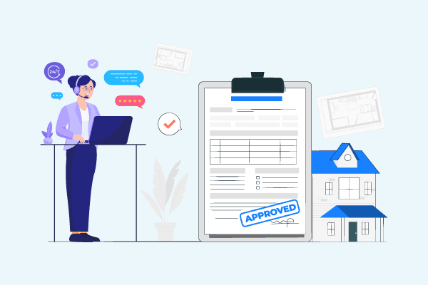 illustration, one women giving speach and a note