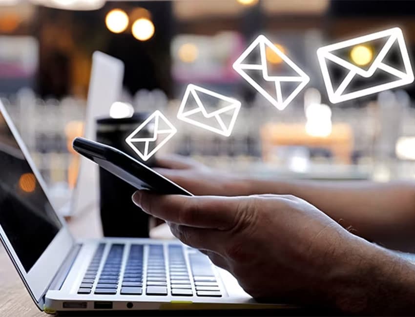 Sending Email through Mobile & Laptop