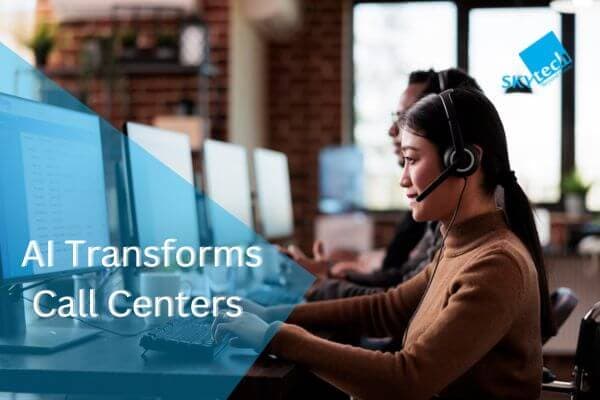 girl working on a call center and taking call