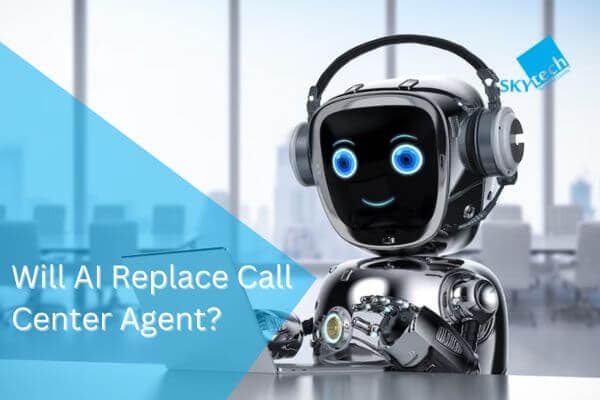 robot taking call with wearing headphone